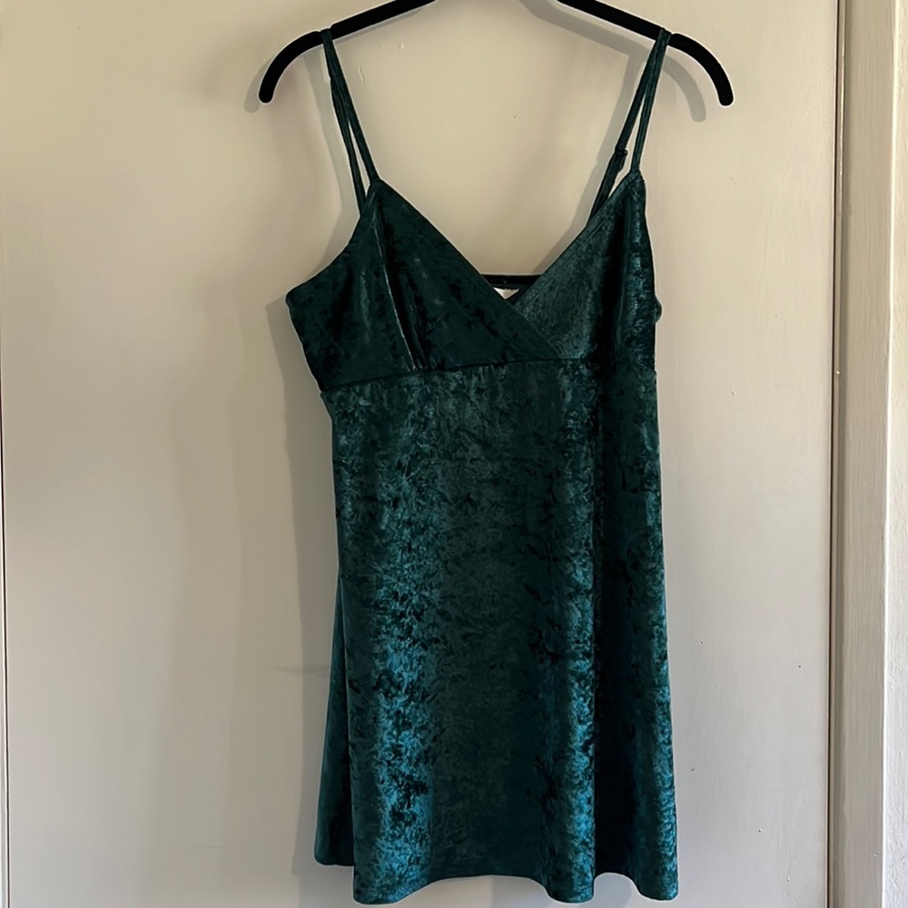 Vintage Victorias Secret Emerald Green Crushed Velvet Dress